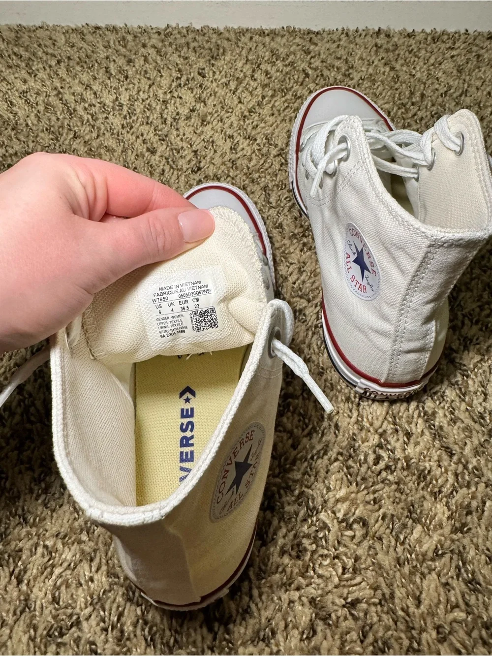 Converse Women’s Chuck Taylor All Star High Top Sneakers - White - Picture 8 of 9